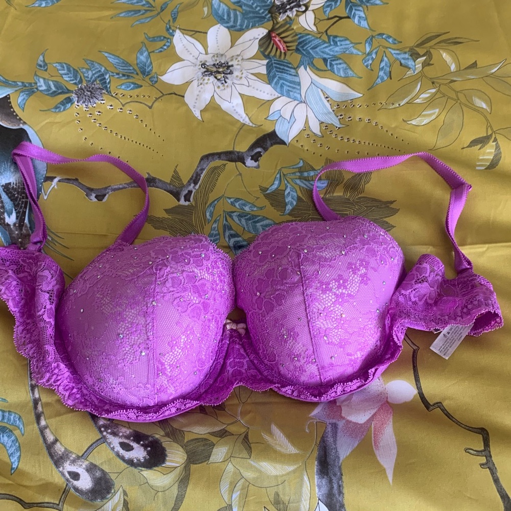 Purple VS bra with rhinestones 34DD